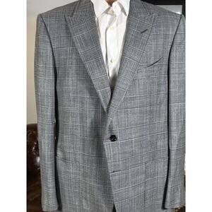 Tom Ford Prince of Wales Peak Lapel Sportcoat Blazer 56R 46R Wool O'Connor